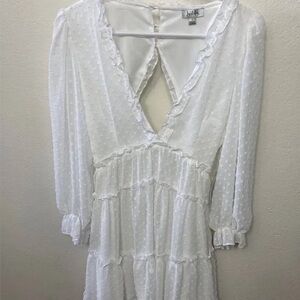 White justify mini dress